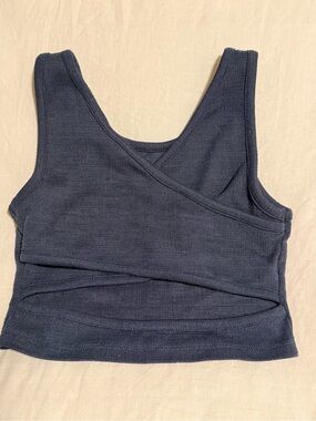 Roxy Navy Wrap Crop Tank